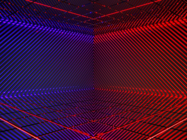 Luce al neon astratto sfondo futuristico ultravioletto concetto 3d rendering