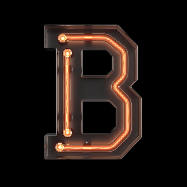 Neon Light Alphabet B