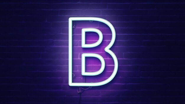 Neon light alphabet b