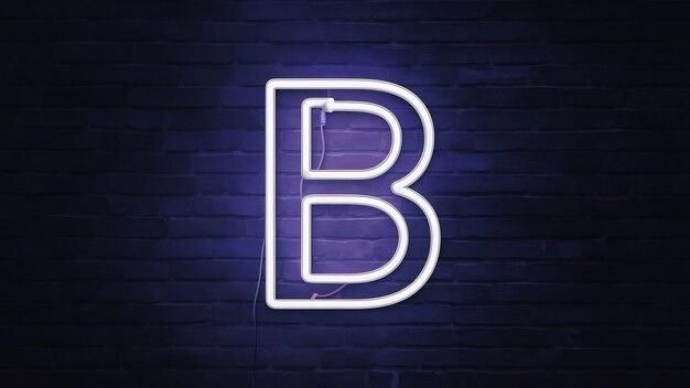 Neon light alphabet b