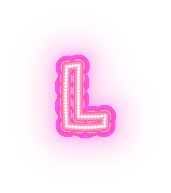 Photo neon light alphabet letters