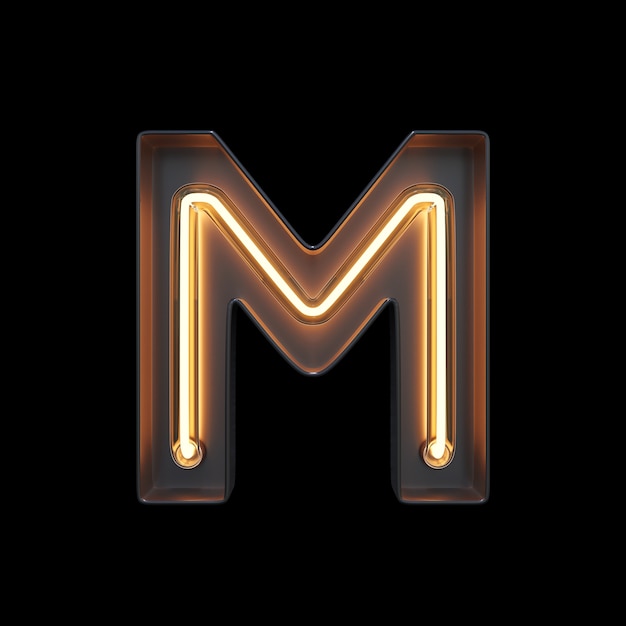 Neon Light Alphabet M