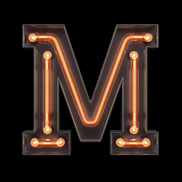 Neon Light Alphabet M