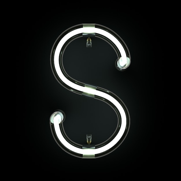 Neon Light Alphabet S