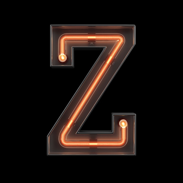 Alfabeto di luce al neon z