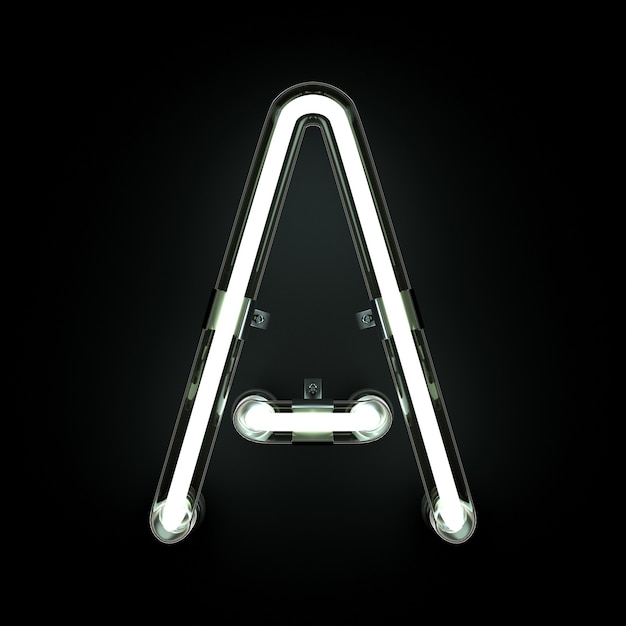 Neon Light Alphabet A