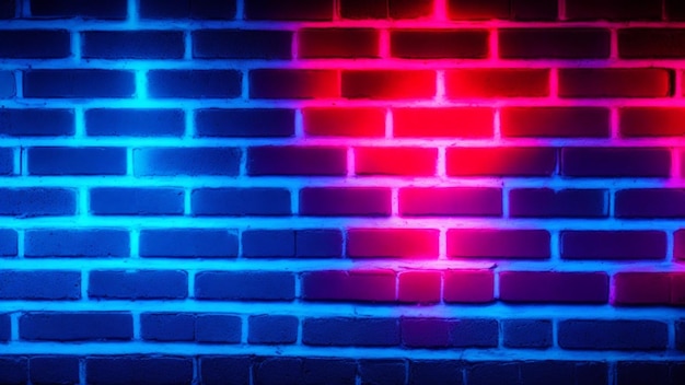 Neon light on brick wall