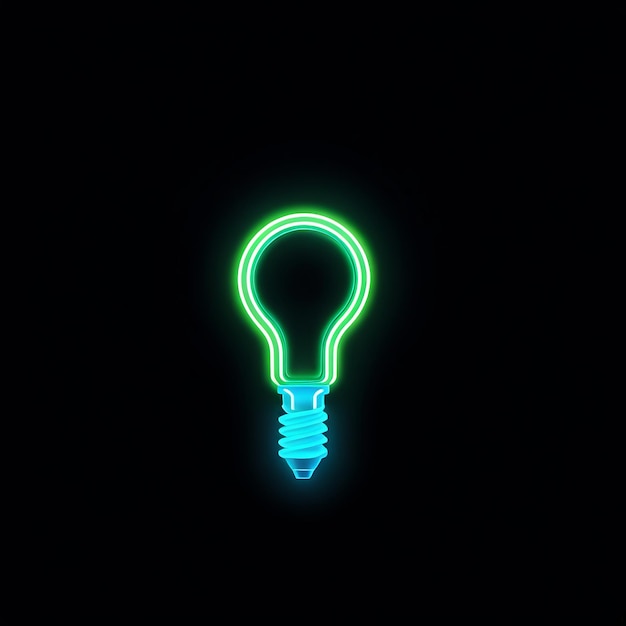 neon light bulb glowing light bulb vector illustration neon light bulb glowing light bulb v