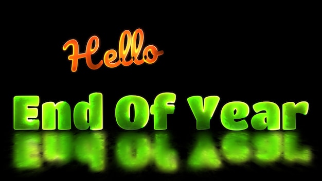 Photo neon light effect looping end of year text black background