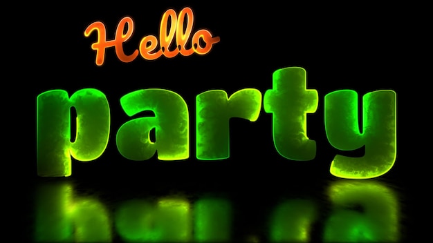 Photo neon light effect looping party text black background