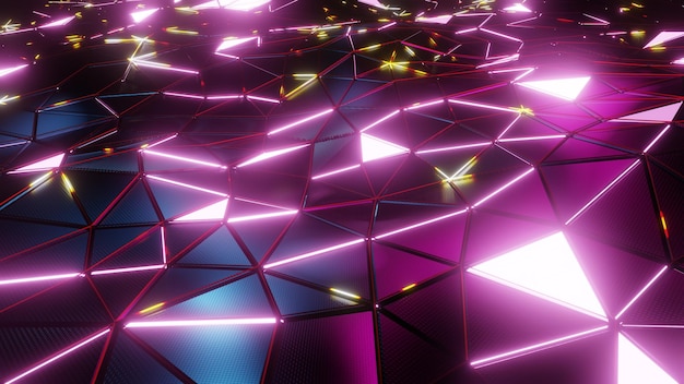 neon light in geometrybackground for advertising in sci fi and technology innovation scene