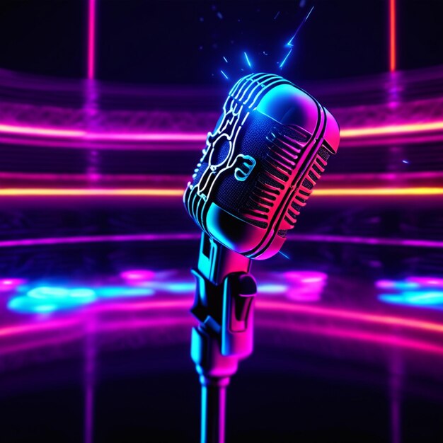Premium AI Image Neon Light Music Instruments Are A Unique And premium-ai-image-neon-light-music-instruments-are-a-unique-and