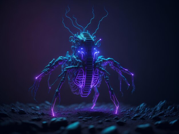 Neon light Nano bot AI generative