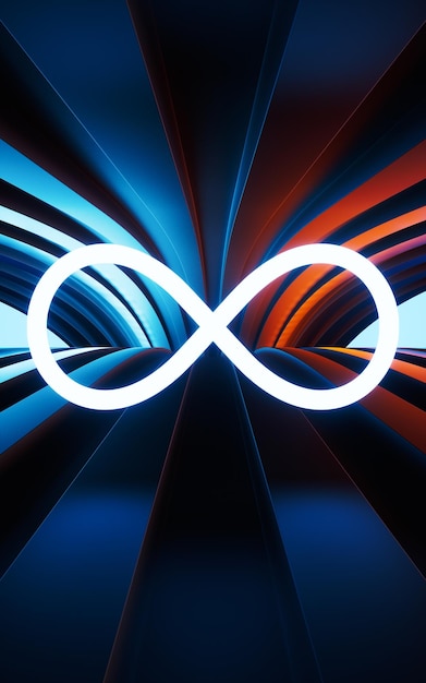 neon light in a room 3d rendering