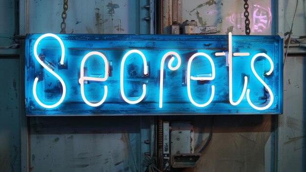 Photo neon light secrets generative ai