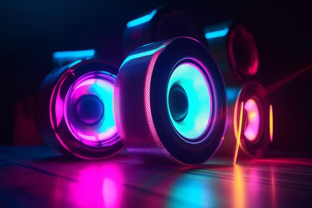 Neon light speaker Generate Ai