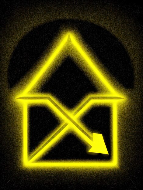 Photo neon light triangle