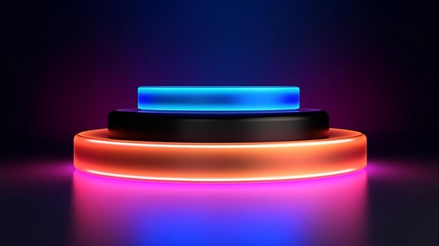 A neon light with a blue light on it