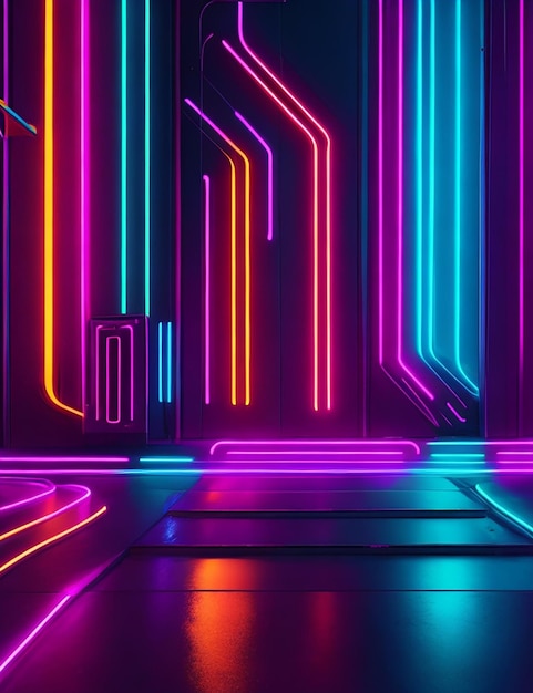 neon lighting background glow shape glowing lines