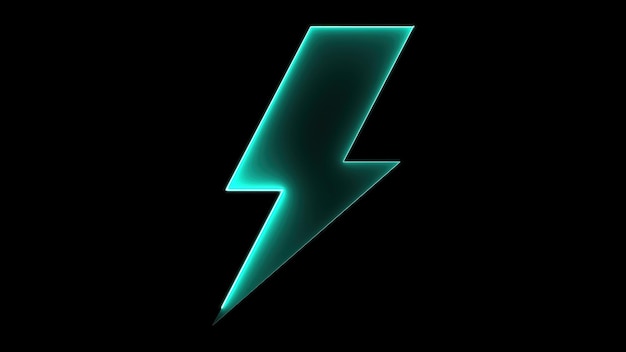 Photo neon lightning bolt