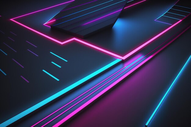 A neon lights pattern on a dark background