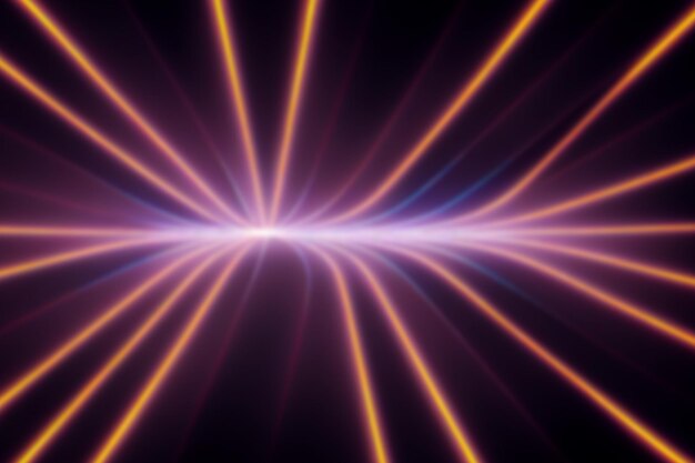 Фото Неоновые огни ретро киберпанк лазеры и световые накладки, изолированные на черном фоне