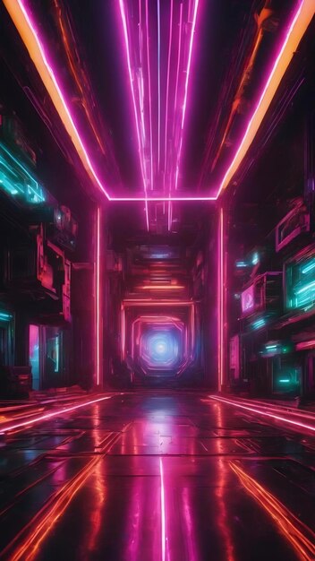Neon lights retro cyberpunk lasers and light overlays isolated on black background