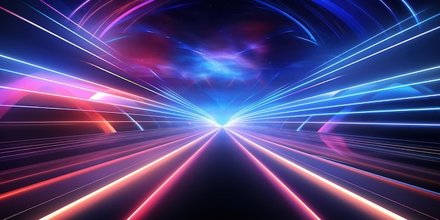 Neon lights speed tunnel background