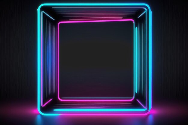 Neon lights in a square