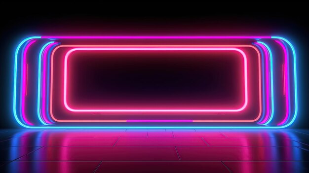 Neon lights technology background generative ai