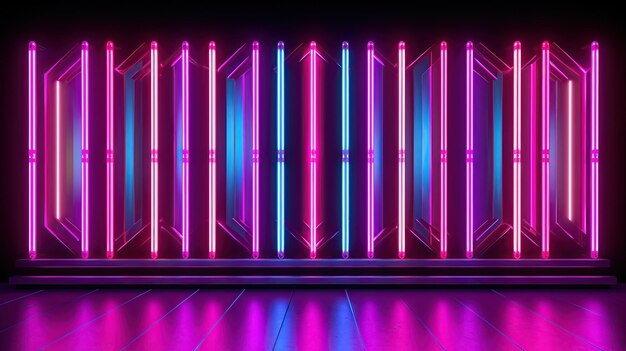 Neon lights technology background generative ai