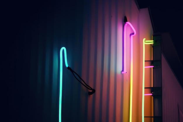 Photo neon lights on the wall