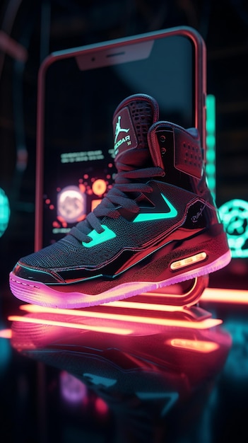 the neon lights in the window are a great way to get your shoes on.