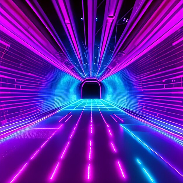 Neon line abstract light background