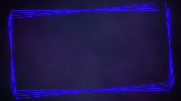 Neon line frame on a dark background