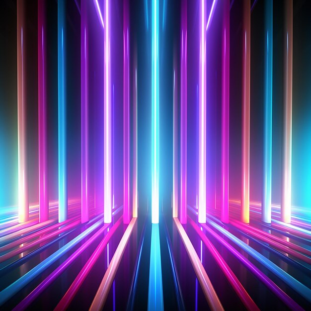 Neon lines abstract background