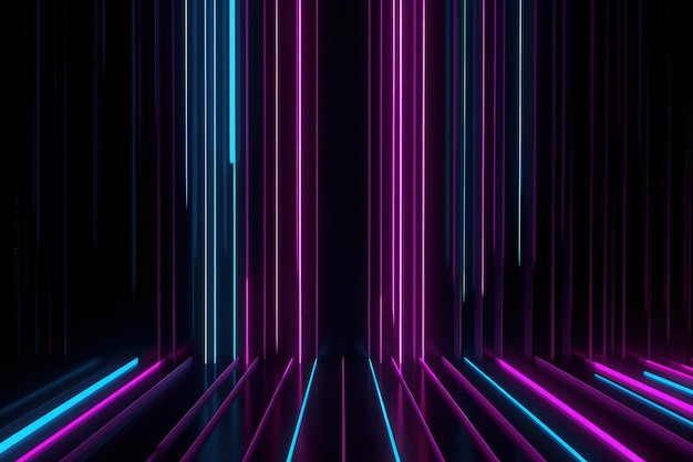 Neon lines on a black background