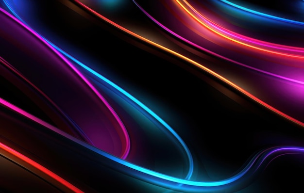 Neon lines on a black background