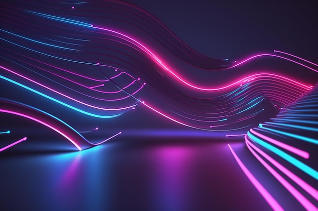 Neon lines on a dark background