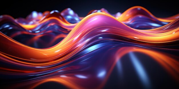 Neon Lines Shape 3D Wallpaper