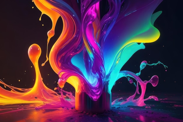 Neon liquids abstract background
