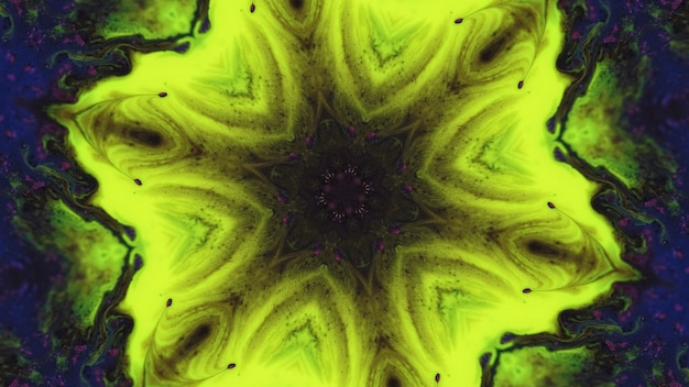 Neon mandala kaleidoscope ornament paint water