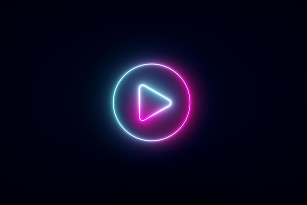 Neon media player-knop