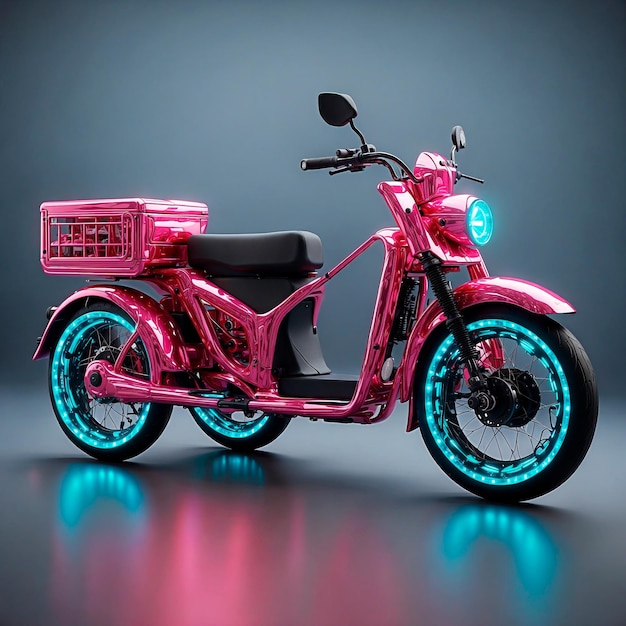 Neon moped motor image