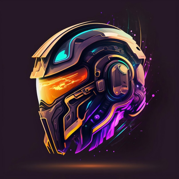 neon motorhelm