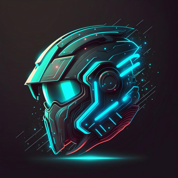 Foto neon motorhelm