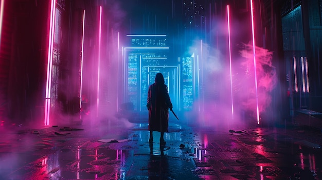 Neon Nectar Digital Drama Cyberpunk Symphony