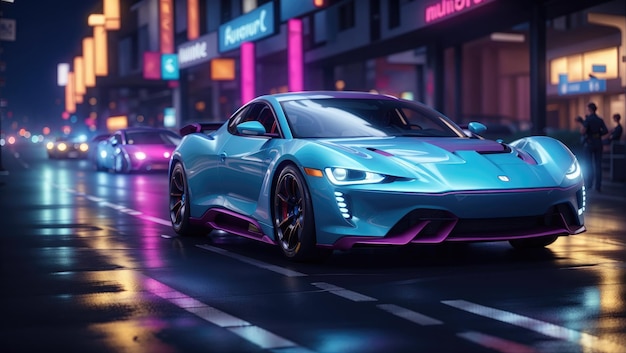 Neon Nights Supercar Symphony op het futuristische circuit