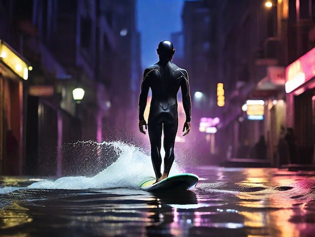 Neon Nocturne De Pulsar Surfer's Serenade