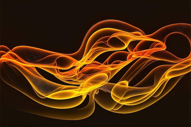 Neon Orange Wavy Wallpaper generative ai